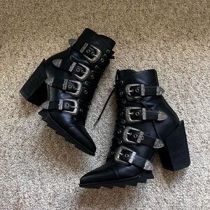 Lamoda “don’t even” buckle boots sz8